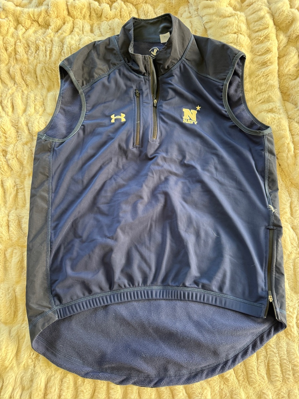 Under Armour Navy Midshipmen USNA 1/4 Zip Vest Men’s L Blue Gold NCAA